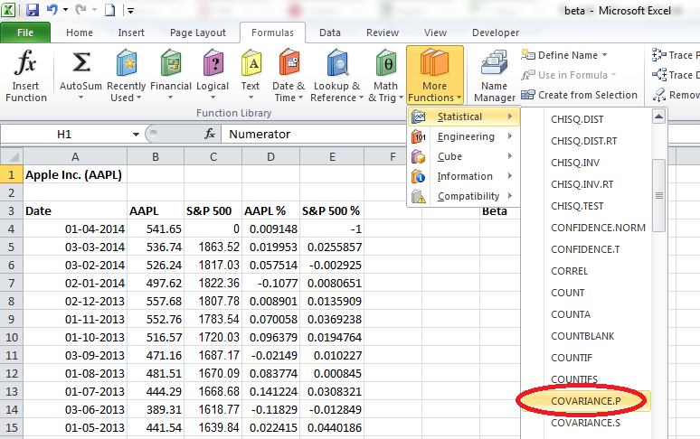 Beta Covariance.P function